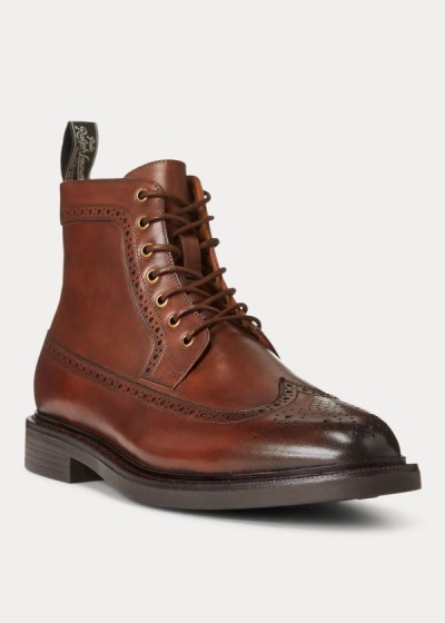 Men's Polo Ralph Lauren Asher Leather Wingtip Boots | 518620HSM